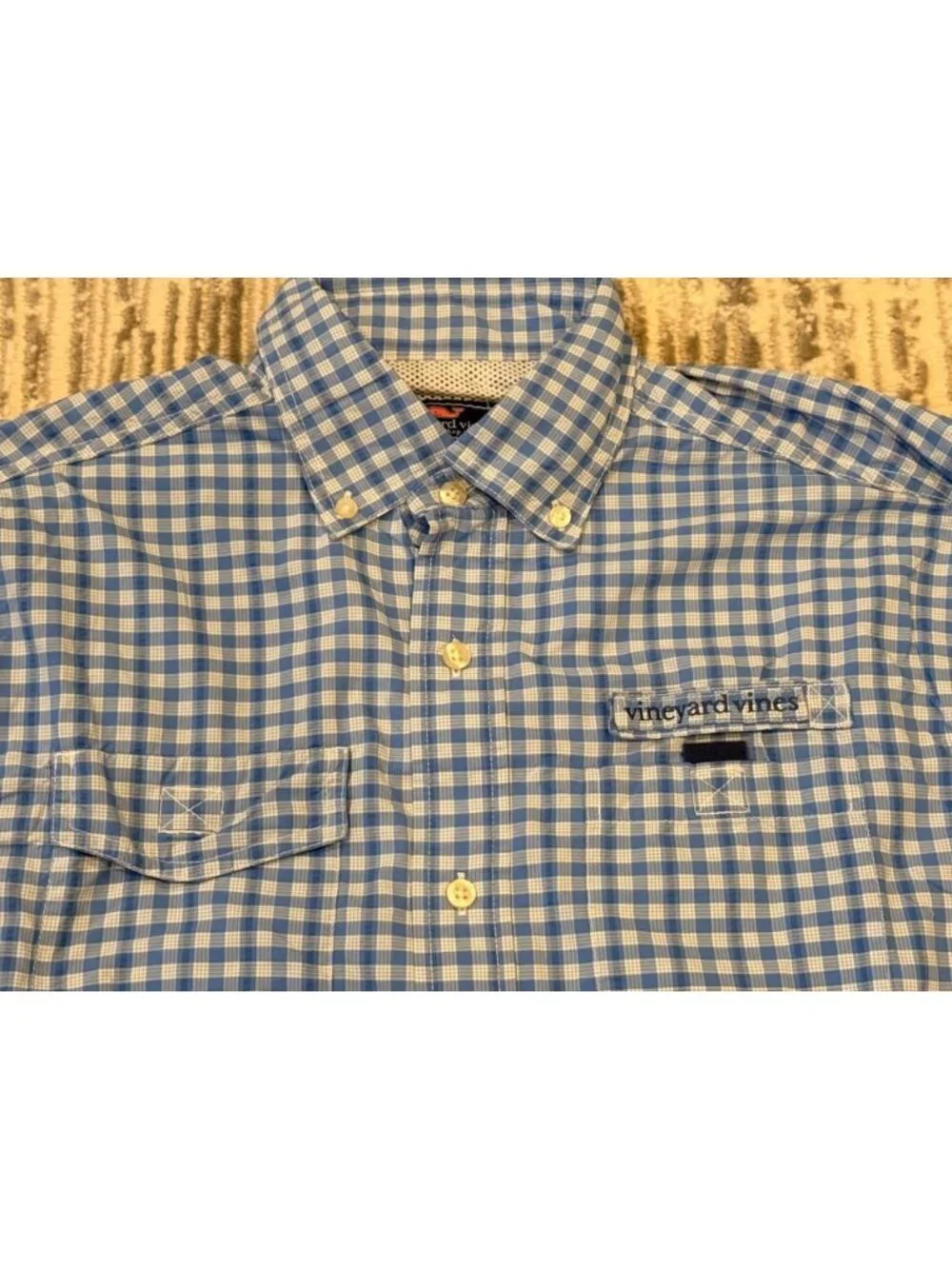 NEW Vineyard Vines men's Small Harbor Button Down Blue/White shirt Retails $128